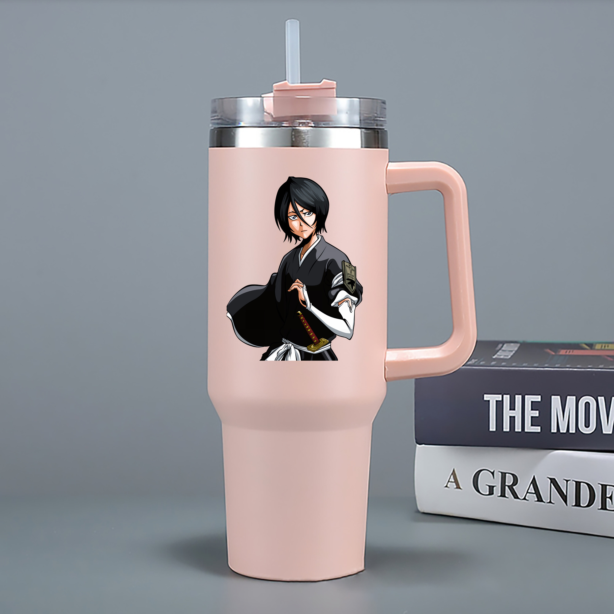 （画像用） ブリーチ 朽木ルキア BLEACH Kuchiki Rukia 1200mL車用タンブラー - クリスタルステッカー（プラスチックストロー付き）